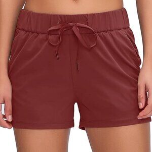 WILLIT Women's Hiking Athletic Yoga Active Workout Running Shorts Sz XL Claret